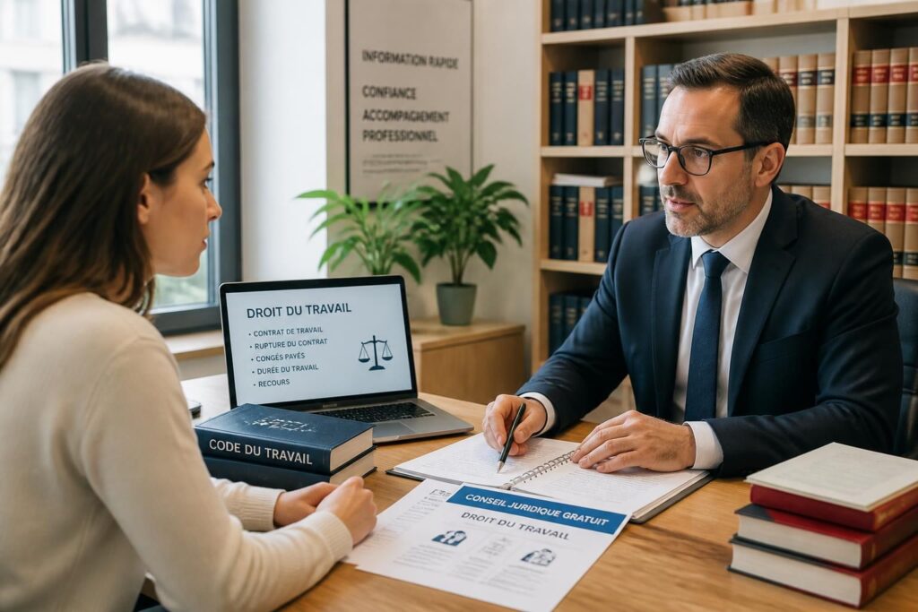 obtenez des conseils fiables et rapides en droit du travail gratuitement. découvrez où trouver des renseignements précis pour protéger vos droits professionnels.